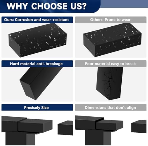 2 Pack Handrail Connector, 120mm x 56mm x 26mm, Black, POM Material, Polished Finish, Ideal for ZBuildMars 60x30mm Stainless Steel Handrails